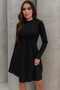 Soft Stretch Fabric Mini Straight Black Color Evening Dress - 2
