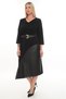 V-Neck Belt Detailed Leather Garnil Dress Ets1012 - 3