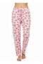 Cotton Thin Breathable Fabric Ribbon Waist Detail Cherry B Printed Women's Pocketless Pajama Bottoms - 2