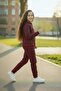 Hooded Girl's Tracksuit Set 2 Yarn Sha Fleece-Lined Amuk - 3