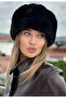 Winter Women's Trend Plush Black Faux Fur Kalpak Hat Pullover Russian Style - 3