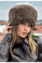 Winter Trend Plush Coffee Faux Fur Kalpak Hat Slavic Sweater Russian Style - 3