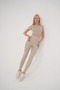 High Waist Zebra Patterned Sports Leggings – Beige - 7