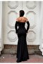 Strapless Stone Design Slit Mermaid Evening Dress 583337 BLACK - 2