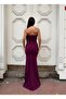 Strapless Stone Design Slit Mermaid Evening Dress 583337 LIGHT PURPLE - 4