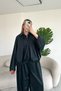 Textured Satin Oversized Jacket-Pants Petrol Green Suit - 8