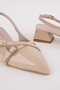 Lumina Pointed Toe Open Back Belt Detailed Two-Strap Women's Low Heel Shoes - 3