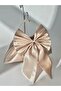 Shiny Beige Bowknot Pearl Portfolio Evening Dress Handbag - 7