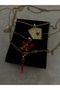 Gold 3-Piece Necklace Set – Paperclip Chain, Red String Crab Necklace, Twisted Chain Combination - 5