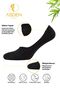 Bamboo Men's Ballet Flats Socks, Black, Pack of 12, Stitch-Free, Non-Slip Silicone Heel - 2
