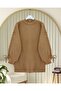 Round Neck Sleeve Knit Detailed Sweater - Mink