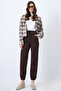 Brown 3-Thread Inside-Threaded Jogging Sweatpants Alc-X10929 - 3