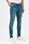 Men's Green Washed Slim Fit Slim Fit Cotton Stretch Stretch Fabric Denim Jean Pants - 2