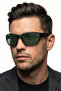 Polarized Black Matte Men's Sunglasses with Uv400 Protection 1301 C0101M Tr90 Material Italian Varnish