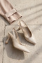 Beryls Women's Beige Flat Elastic Modern Summer Pointed Toe Graduation Heeled Shoes - 4