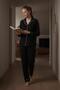 Women's Long Sleeve Buttoned Pajama Set Black 100% Cotton - 4