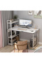 Home Office Writing Computer Desk Modern Simple Study Table with Bookshelf 110x60x110cm - 2