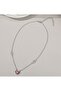 Silver Color Chain Pink Crystal Heart Necklace - 3