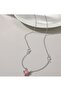 Silver Color Chain Pink Crystal Heart Necklace - 2
