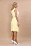 Pencil Dress with Belt - yellow - 2