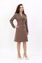 Bell Jacket Dress - Brown - 5