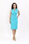 Collared Sleeveless Buttoned Dress-turquoise