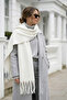 Klein Soft Touch Tassel Detailed Wool Textured Premium Puffy Fringed Scarf (195 X 45 cm)