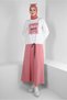 Text and Stone Printed Skirt Track Suit Set 43692 - 2