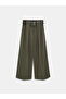 72220 Double Belted Pleated Fabric Trousers-Khaki - 6