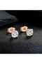 Copper Color Plated Cubic Zirconia Stud Earrings Set 5 Pairs - 3
