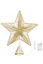 Rustic Metal Star Christmas Tree Topper with Warm LED Lights - 2