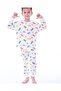 Boy's Car Patterned Corded Fabric Interlock Fabric Long Sleeve Pajama Set
