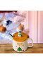 Santa Christmas Mug 14 oz with Spoon & Lid Festive Ceramic Coffee Cup (Santa) - 6