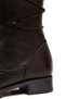 Women's Black Boots, Faux Leather Long Boots, Back Rubber Laces - 7