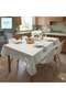 Pvc Oilcloth Lace-Looking Non-Slip Liquid-Proof Non-Perforated Kitchen Table Cover Flower Motif Cream - 8