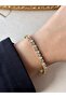 Waterway Zircon Stone Bracelet Stainless Steel Gold - 2