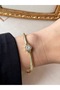 Fish Scale Single Stone Bracelet Stainless Steel Gold Zircon - 3