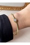 Fish Scale Single Stone Bracelet Stainless Steel Gold Zircon - 2