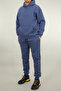 Men's Comfortable Fit 3 Thread Thick Winter K Hooded Tracksuit Set Indigo - 5