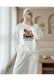Teddy Bear Printed 3 Thread Sweat Set - White - 2