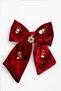 Christmas Figures Charm Decorated Velvet Bow Buckle - 5