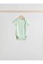 100% Cotton Sage Green Short Sleeve Ribbed Baby Bodysuit 5-Pack - 4