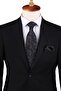 Black Shawl Pattern Printed Handkerchief Classic Tie Kk13358 - 3