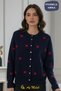 Women's Knitwear Cardigan Buttoned Crew Neck Short Bow Detail Cardigan