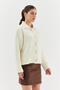 Soft Textured Knitwear Cardigan Cream - 3