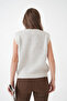 Women's V-Neck Patterned Soft Textured Knitwear Sweater - 6