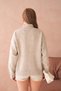 Women's Mock Neck Sleeves Button Detailed Soft Textured Fleece-Lined Knitwear Sweater - 6