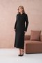 Women's Polo Neck Button Detail Maxi Length Soft Textured Corded Fabric Knitwear Dress - 2