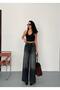 Women's Smoked Washed Baggy Jean High Waist Wide Leg Jeans Black - 6