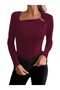 Women's Long Sleeve Viscose Blouse with Ring Detail at the Neck - 2